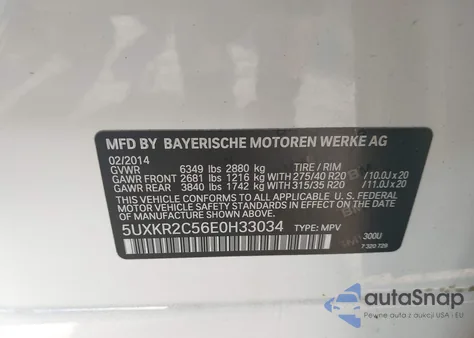 2014 BMW X5 Sdrive35I from USA, damaged, VIN 5UXKR2C56E0H33034